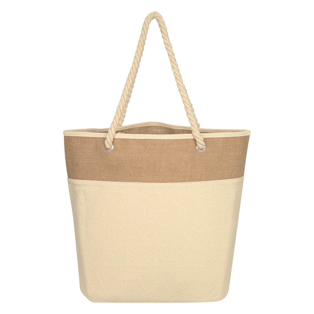 Burlap Rope 12 Oz. Cotton Canvas Tote Bag
