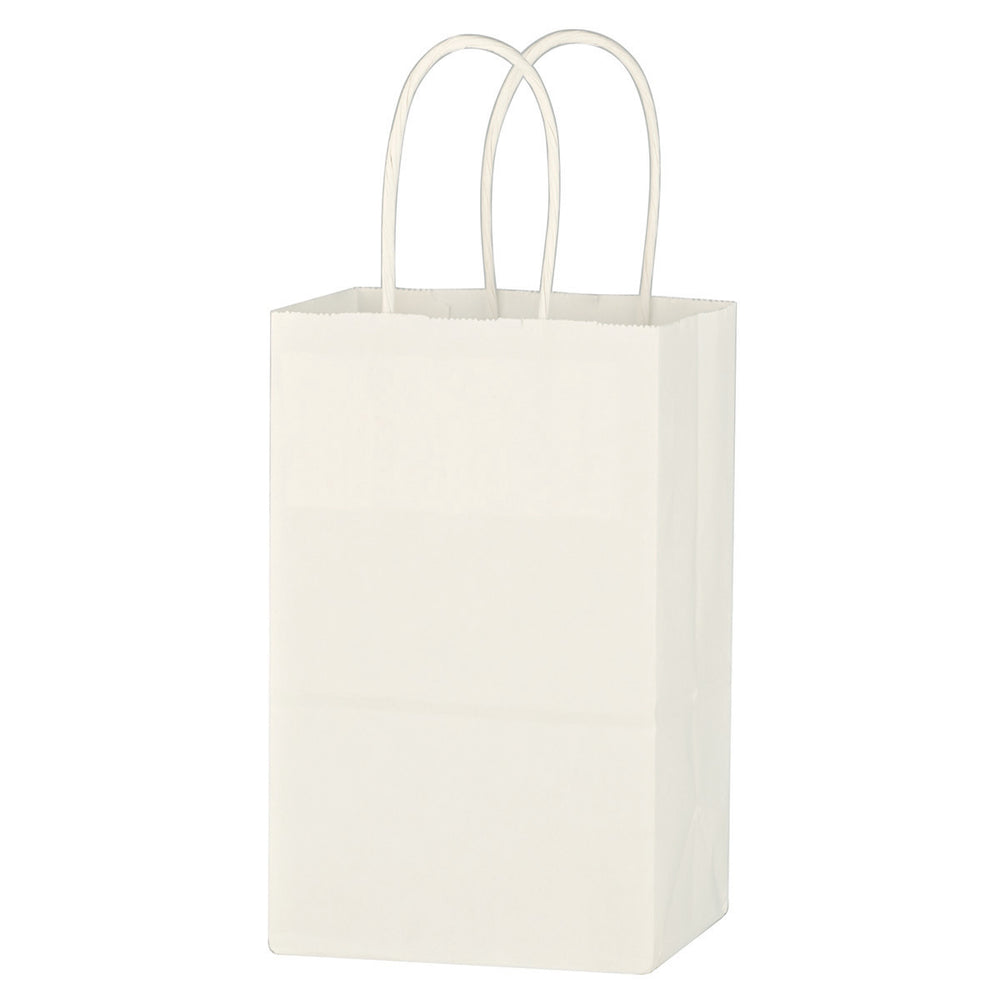 Kraft Paper White Shopping Bag - 5-1/4" X 8-1/4"