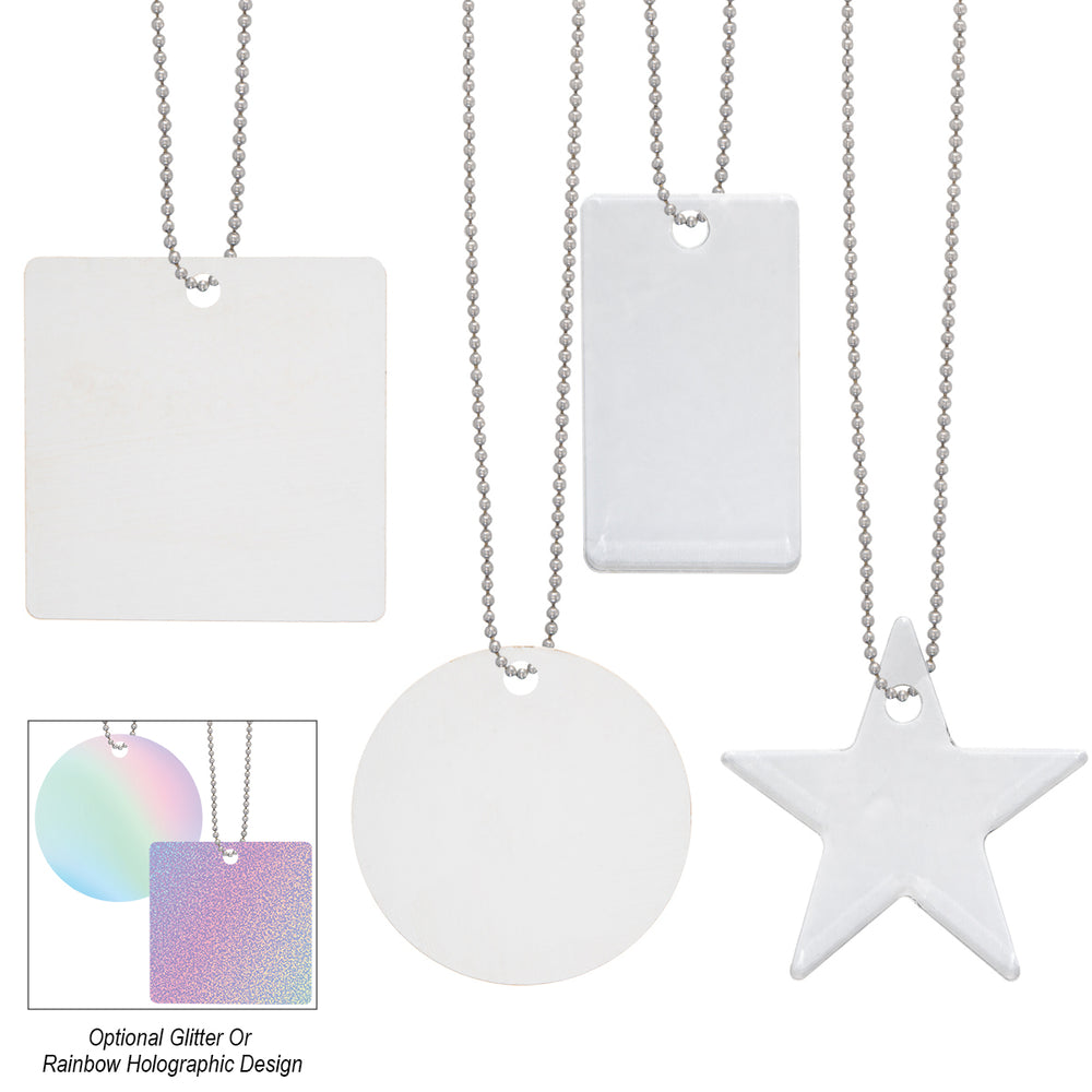 Custom Shape Acrylic Charm With Chain - Up To 4 Sq. In.