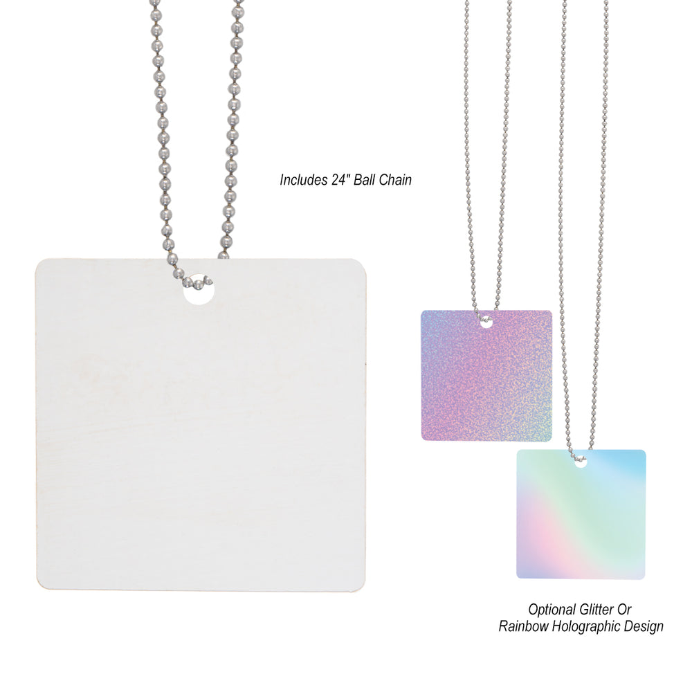 Acrylic Charm With Chain - Square