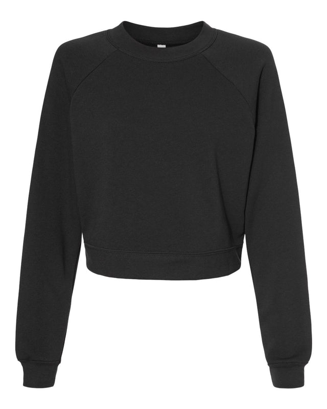 Bella + Canvas 7505 Women's Crop Raglan Crewneck Sweatshirt