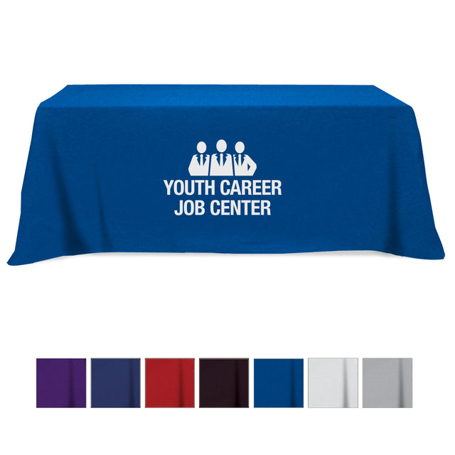 Flat Poly/Cotton 4-sided Table Cover - fits 8' standard table
