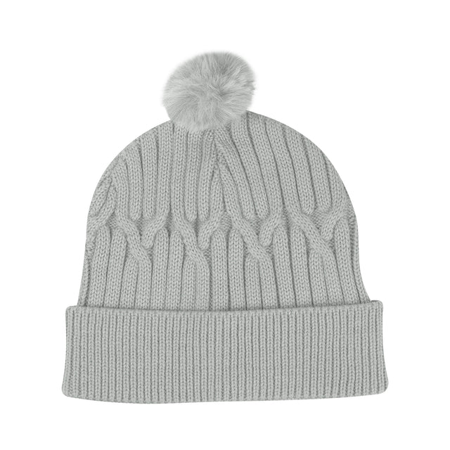 Courtney Cable Knit rPET Pom Beanie