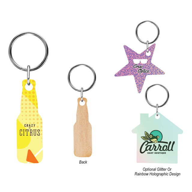Full Color Wood Key Tag - 2"