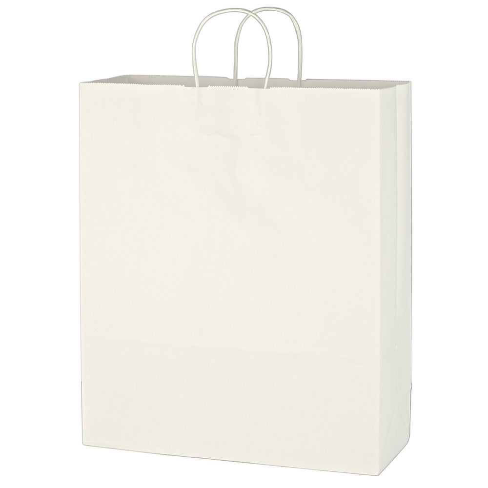 Kraft Paper White Shopping Bag - 16" x 19"