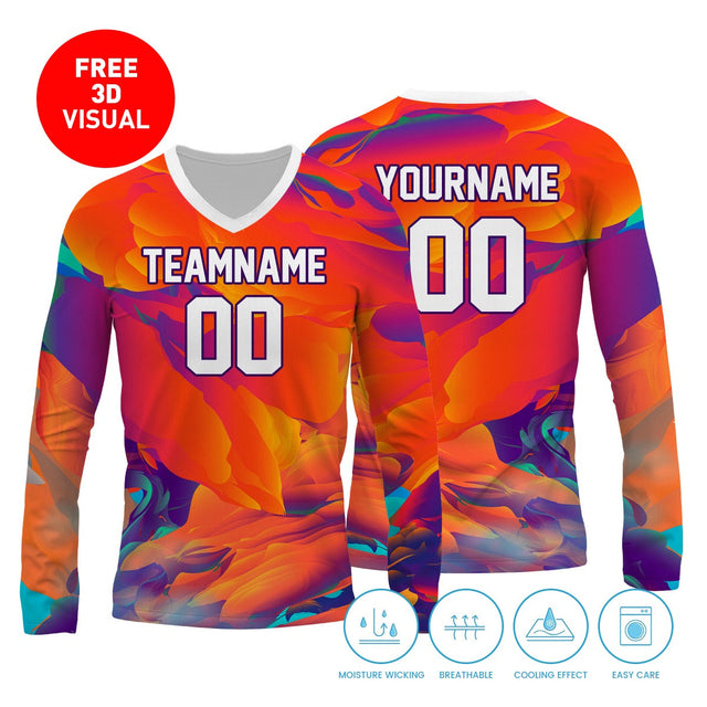 Long Sleeve Jersey V- neck