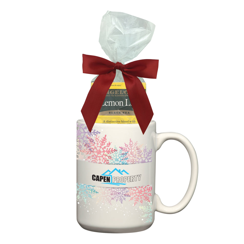 15 Oz. Full Color Mug with Four Assorted Tea Bags