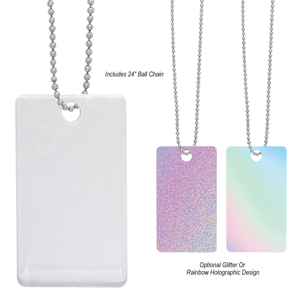 Acrylic Charm With Chain - Rectangle