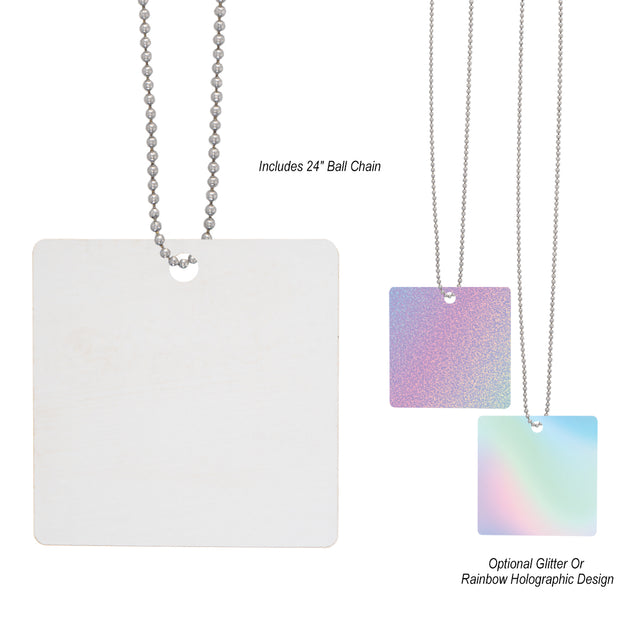 Acrylic Charm With Chain - Square