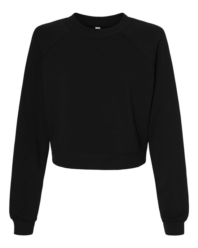 Bella + Canvas 7505 Women's Crop Raglan Crewneck Sweatshirt